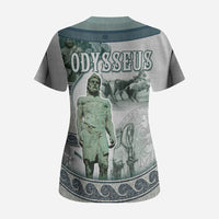 Odysseus King Of Ithaca Scrub Top Ancient Greek Statue Mosaic Classic Mythology Art