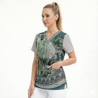 Odysseus King Of Ithaca Scrub Top Ancient Greek Statue Mosaic Classic Mythology Art