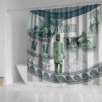 Odysseus King Of Ithaca Shower Curtain Ancient Greek Statue Mosaic Classic Mythology Art