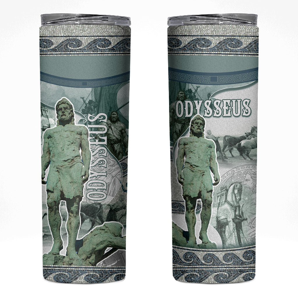 Odysseus King Of Ithaca Skinny Tumbler Ancient Greek Statue Mosaic Classic Mythology Art