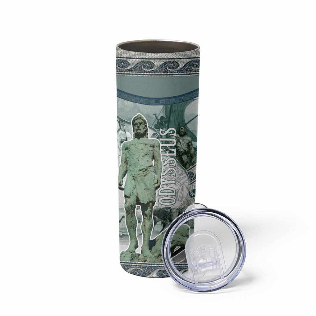 Odysseus King Of Ithaca Skinny Tumbler Ancient Greek Statue Mosaic Classic Mythology Art