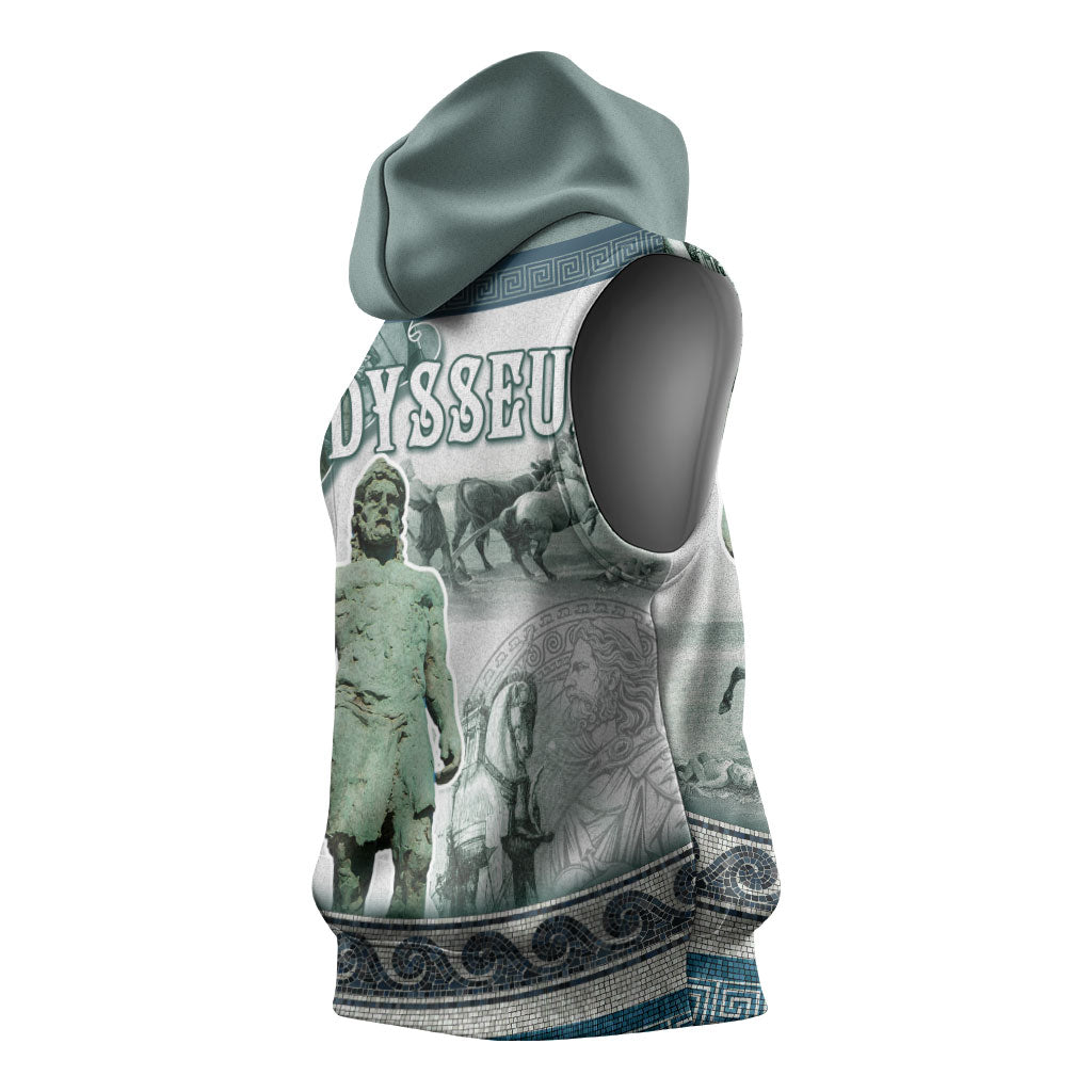 Odysseus King Of Ithaca Sleeveless Hoodie Ancient Greek Statue Mosaic Classic Mythology Art