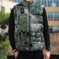 Odysseus King Of Ithaca Sleeveless Puffer Jacket Ancient Greek Statue Mosaic Classic Mythology Art