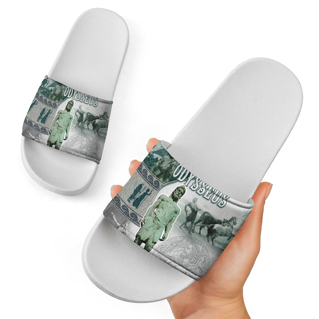Odysseus King Of Ithaca Slide Sandals Ancient Greek Statue Mosaic Classic Mythology Art