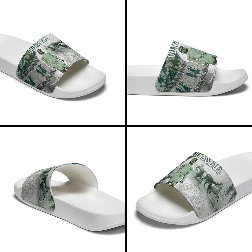 Odysseus King Of Ithaca Slide Sandals Ancient Greek Statue Mosaic Classic Mythology Art