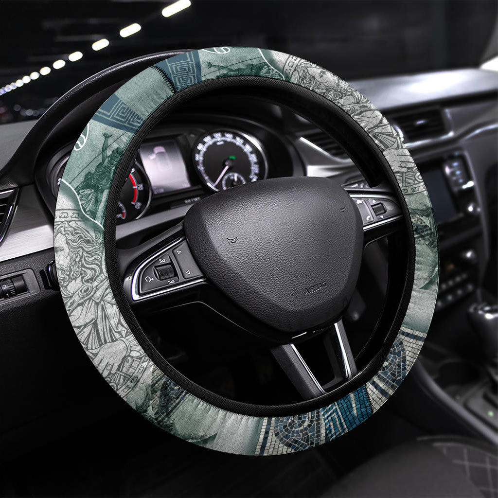 Odysseus King Of Ithaca Steering Wheel Cover Ancient Greek Statue Mosaic Classic Mythology Art