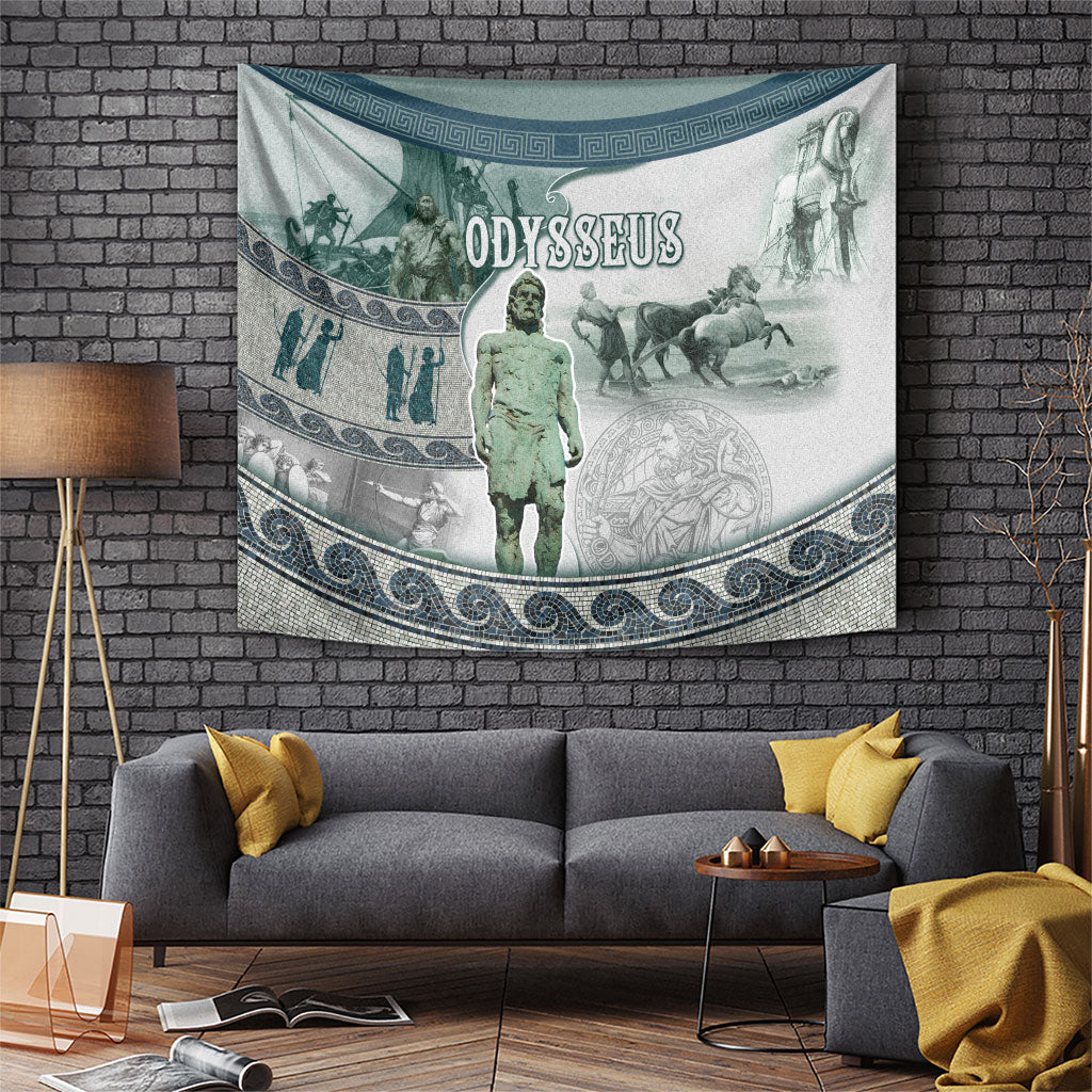 Odysseus King Of Ithaca Tapestry Ancient Greek Statue Mosaic Classic Mythology Art