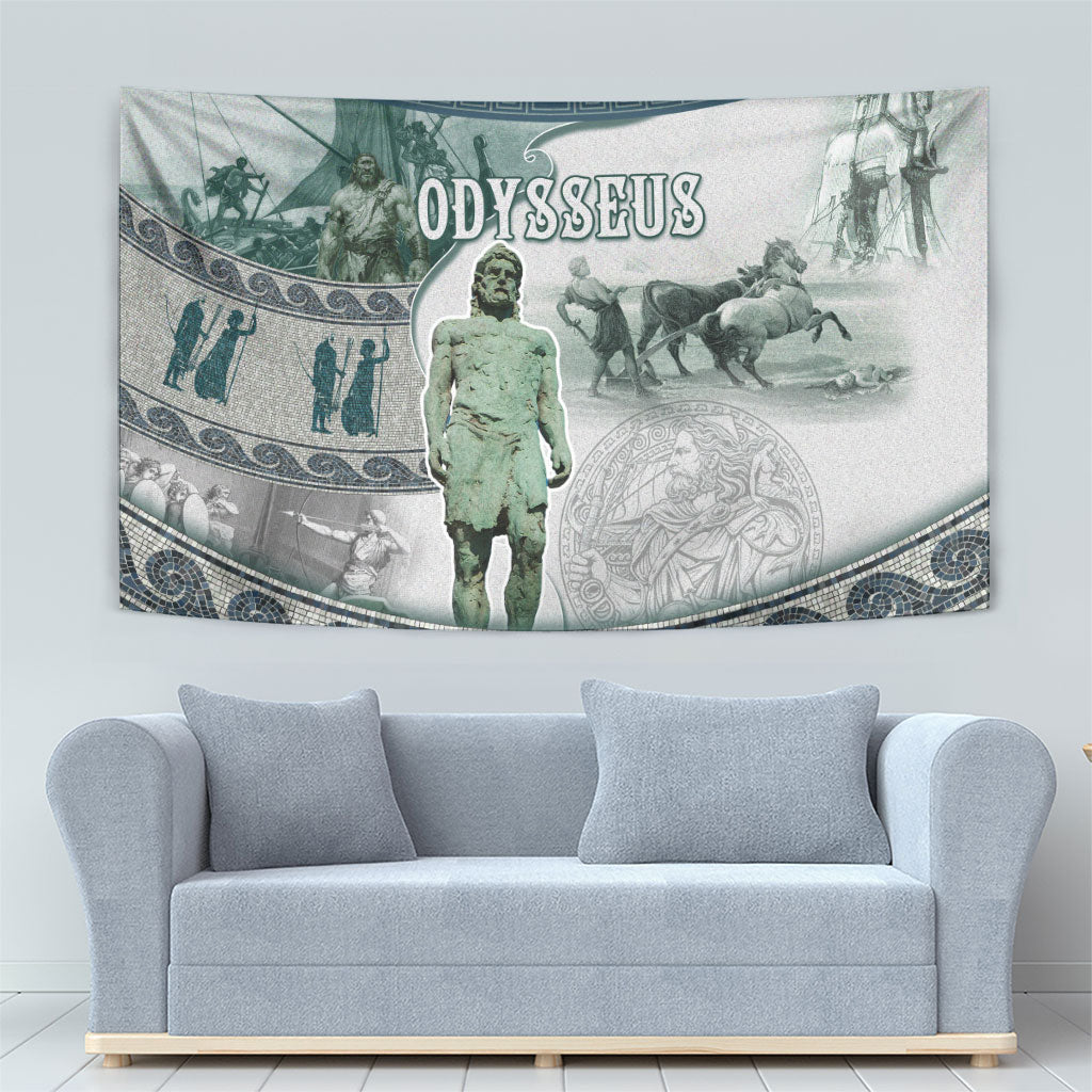 Odysseus King Of Ithaca Tapestry Ancient Greek Statue Mosaic Classic Mythology Art