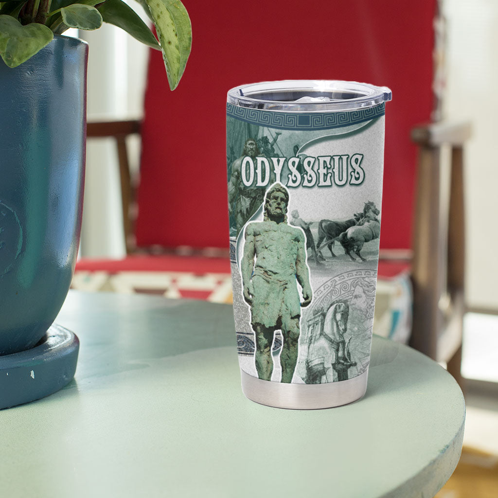 Odysseus King Of Ithaca Tumbler Cup Ancient Greek Statue Mosaic Classic Mythology Art