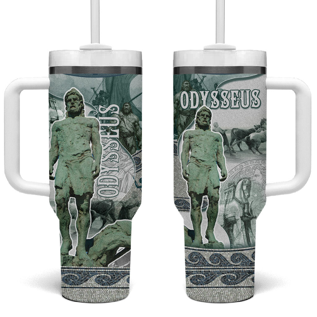 Odysseus King Of Ithaca Tumbler With Handle Ancient Greek Statue Mosaic Classic Mythology Art
