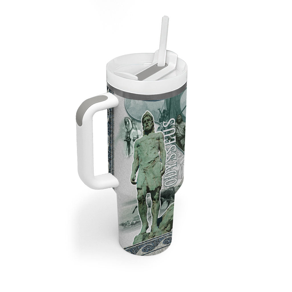 Odysseus King Of Ithaca Tumbler With Handle Ancient Greek Statue Mosaic Classic Mythology Art