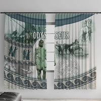 Odysseus King Of Ithaca Window Curtain Ancient Greek Statue Mosaic Classic Mythology Art