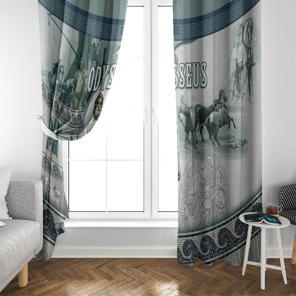 Odysseus King Of Ithaca Window Curtain Ancient Greek Statue Mosaic Classic Mythology Art