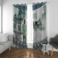 Odysseus King Of Ithaca Window Curtain Ancient Greek Statue Mosaic Classic Mythology Art