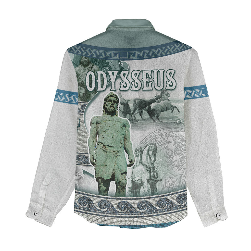 Odysseus King Of Ithaca Women Casual Shirt Ancient Greek Statue Mosaic Classic Mythology Art