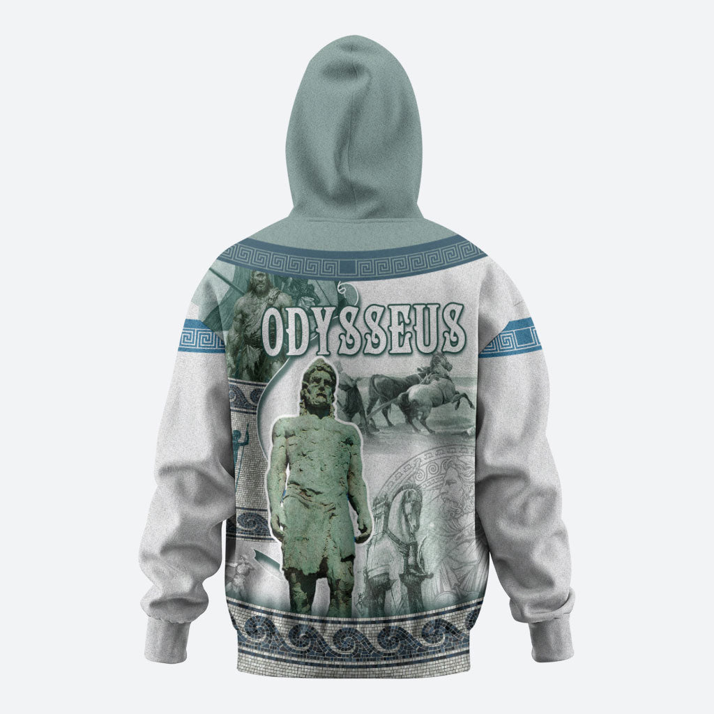 Odysseus King Of Ithaca Zip Hoodie Ancient Greek Statue Mosaic Classic Mythology Art