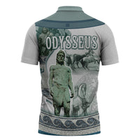 Odysseus King Of Ithaca Zipper Polo Shirt Ancient Greek Statue Mosaic Classic Mythology Art