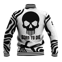 Skull Baseball Jacket Born To Die - Wonder Print Shop