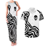 Skull Couples Matching Tank Maxi Dress and Hawaiian Shirt Born To Die - Wonder Print Shop