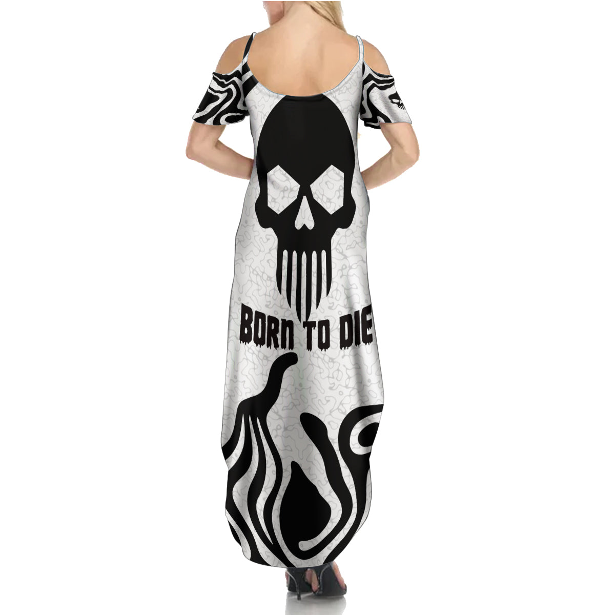 Skull Family Matching Summer Maxi Dress and Hawaiian Shirt Born To Die - Wonder Print Shop
