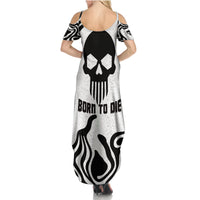 Skull Family Matching Summer Maxi Dress and Hawaiian Shirt Born To Die - Wonder Print Shop