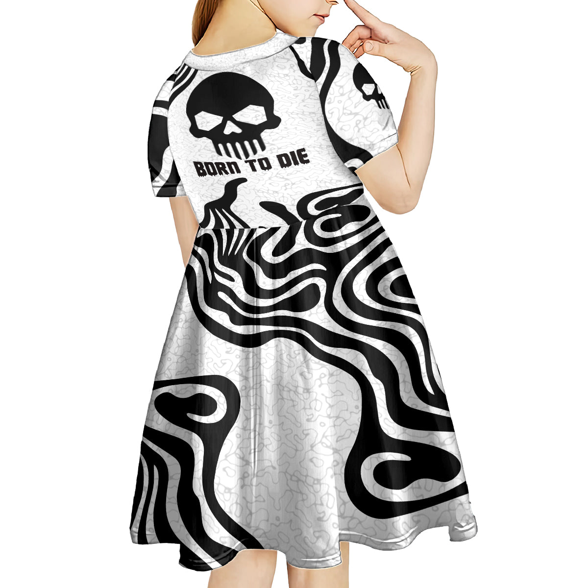 Skull Kid Short Sleeve Dress Born To Die - Wonder Print Shop