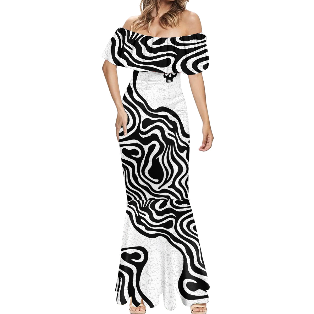 Skull Mermaid Dress Born To Die - Wonder Print Shop