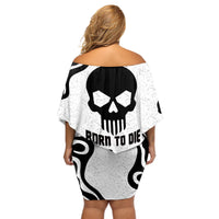 Skull Off Shoulder Short Dress Born To Die - Wonder Print Shop
