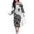 Skull Off The Shoulder Long Sleeve Dress Born To Die - Wonder Print Shop