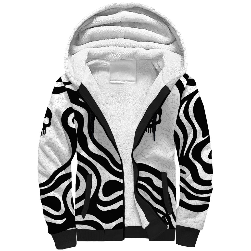 Skull Sherpa Hoodie Born To Die - Wonder Print Shop