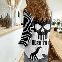Skull Women Casual Shirt Born To Die - Wonder Print Shop