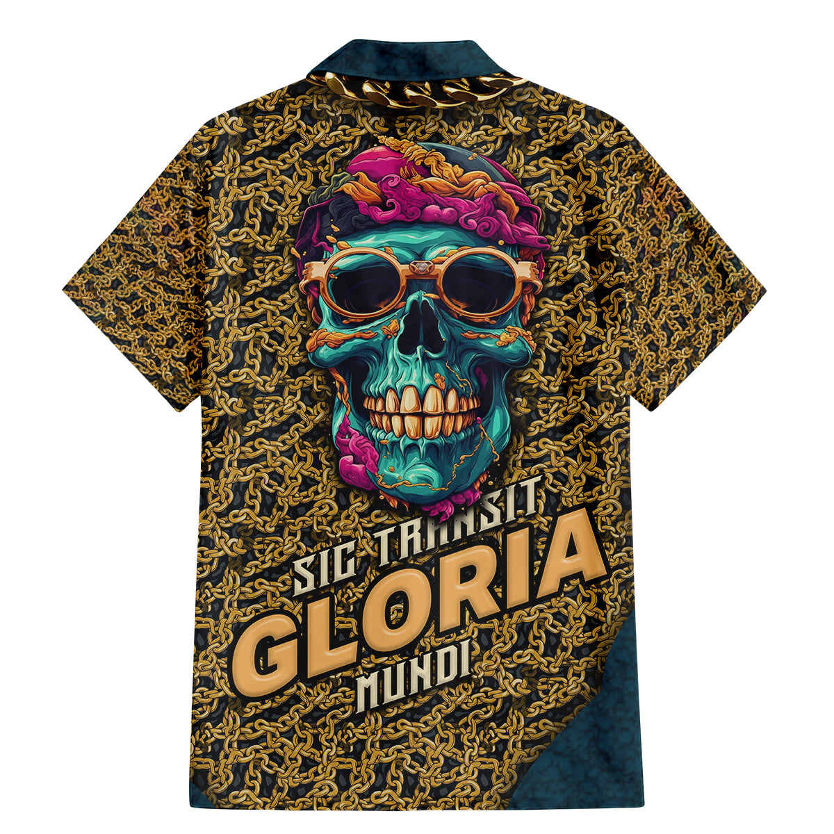 Skull Gang Family Matching Mermaid Dress and Hawaiian Shirt Sic Transit Gloria Mundi - Wonder Print Shop