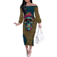 Skull Gang Family Matching Off Shoulder Long Sleeve Dress and Hawaiian Shirt Sic Transit Gloria Mundi - Wonder Print Shop