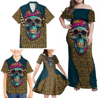 Skull Gang Family Matching Off Shoulder Maxi Dress and Hawaiian Shirt Sic Transit Gloria Mundi - Wonder Print Shop