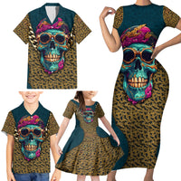 Skull Gang Family Matching Short Sleeve Bodycon Dress and Hawaiian Shirt Sic Transit Gloria Mundi - Wonder Print Shop