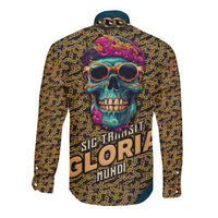 Skull Gang Long Sleeve Button Shirt Sic Transit Gloria Mundi - Wonder Print Shop