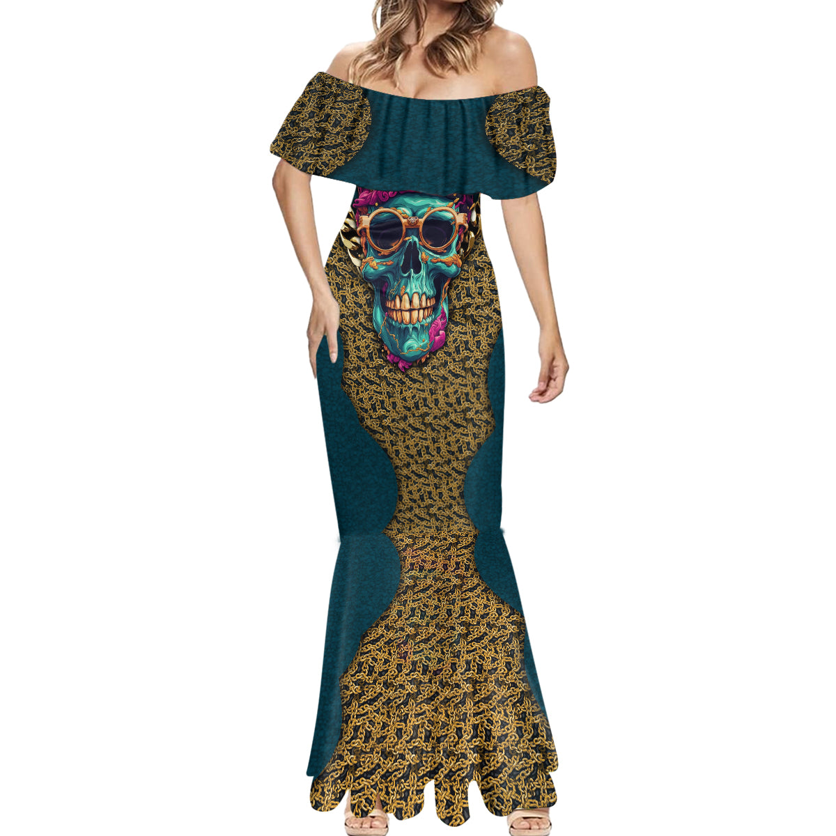 Skull Gang Mermaid Dress Sic Transit Gloria Mundi - Wonder Print Shop