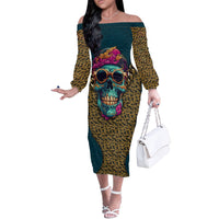 Skull Gang Off The Shoulder Long Sleeve Dress Sic Transit Gloria Mundi - Wonder Print Shop