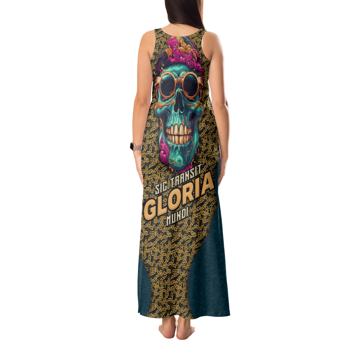 Skull Gang Tank Maxi Dress Sic Transit Gloria Mundi - Wonder Print Shop