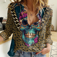 Skull Gang Women Casual Shirt Sic Transit Gloria Mundi - Wonder Print Shop