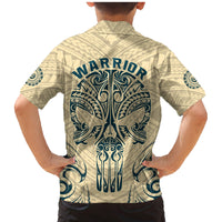 Polynesian Family Matching Mermaid Dress and Hawaiian Shirt Warrior Skull with Tribal Patterns Tattoo Design - Wonder Print Shop