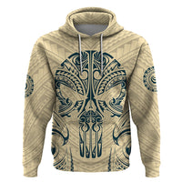 Polynesian Hoodie Warrior Skull with Tribal Patterns Tattoo Design - Wonder Print Shop