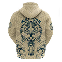Polynesian Hoodie Warrior Skull with Tribal Patterns Tattoo Design - Wonder Print Shop