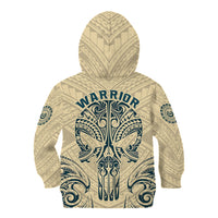 Polynesian Kid Hoodie Warrior Skull with Tribal Patterns Tattoo Design - Wonder Print Shop