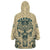 Polynesian Wearable Blanket Hoodie Warrior Skull with Tribal Patterns Tattoo Design - Wonder Print Shop