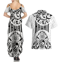 Hawaii Couples Matching Summer Maxi Dress and Hawaiian Shirt with Polynesian Turtle - Wonder Print Shop
