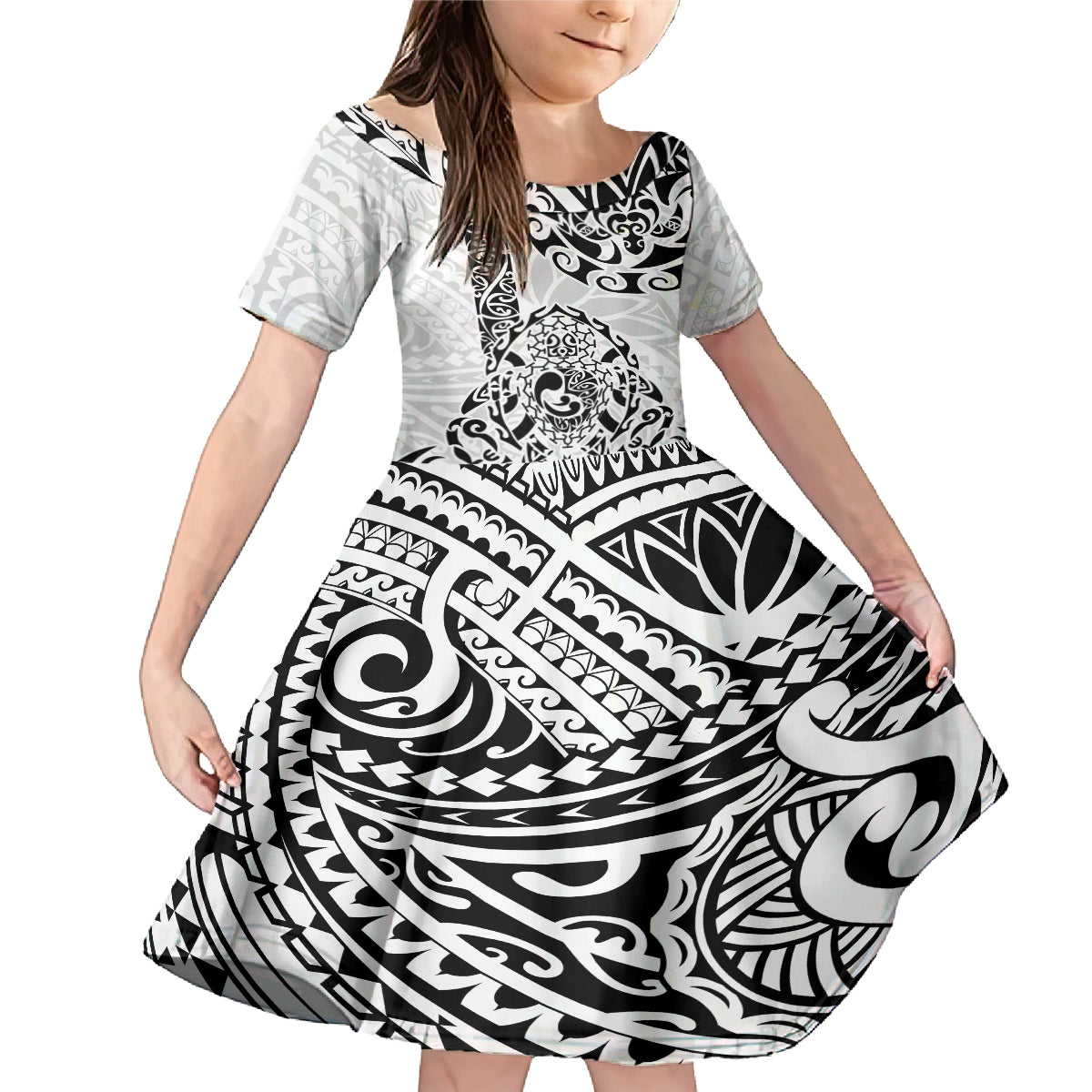 Hawaii Family Matching Mermaid Dress and Hawaiian Shirt with Polynesian Turtle - Wonder Print Shop