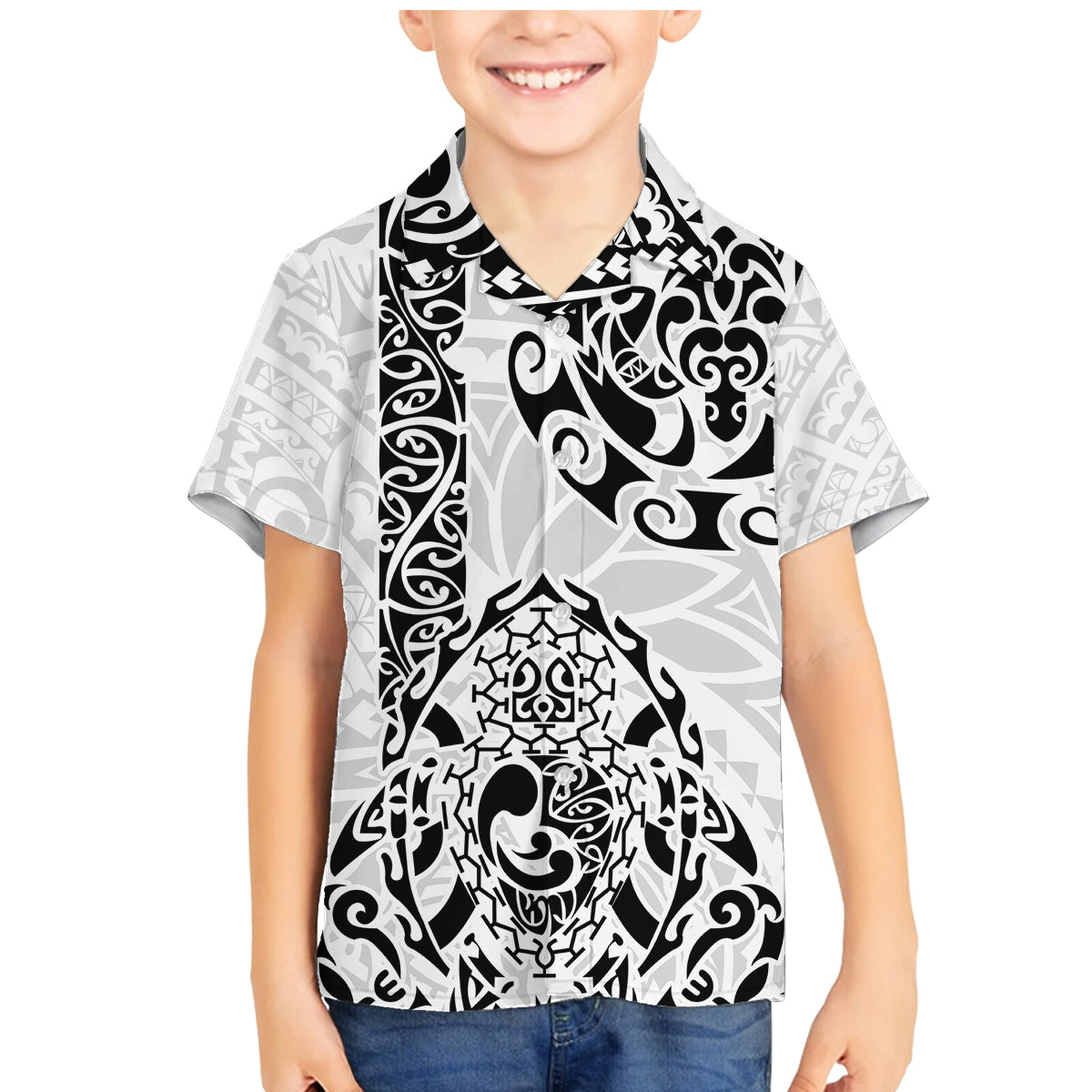Hawaii Family Matching Mermaid Dress and Hawaiian Shirt with Polynesian Turtle - Wonder Print Shop