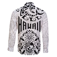 Hawaii Family Matching Off Shoulder Long Sleeve Dress and Hawaiian Shirt with Polynesian Turtle - Wonder Print Shop
