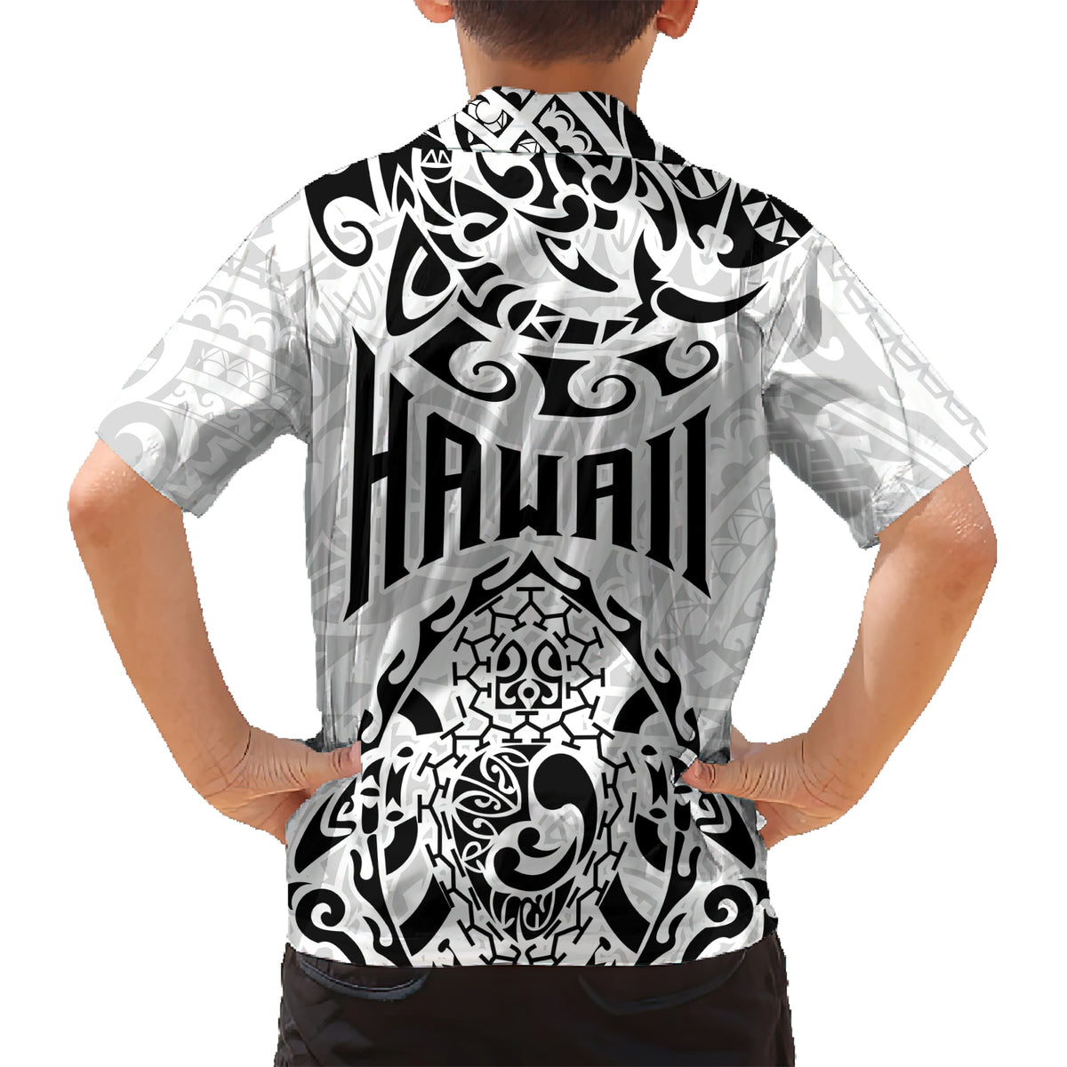 Hawaii Kid Hawaiian Shirt with Polynesian Turtle - Wonder Print Shop